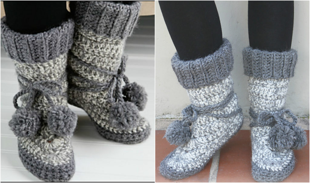 crochet eskimo boots free pattern