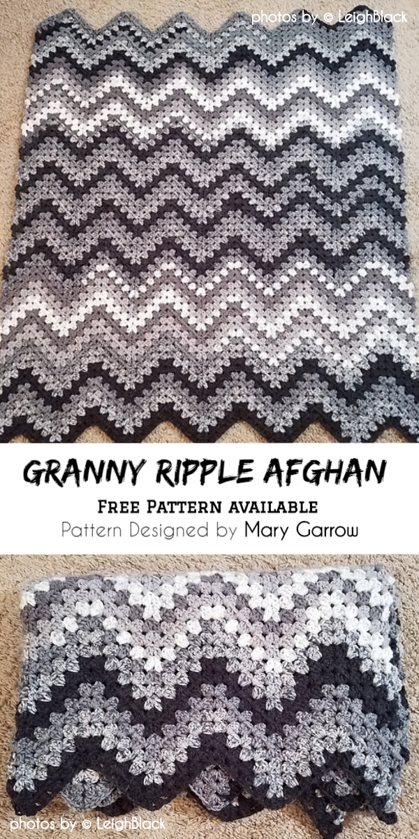 Crochet Granny Ripple Afghan with free pattern
