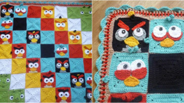 Angry birds inspired baby blanket
