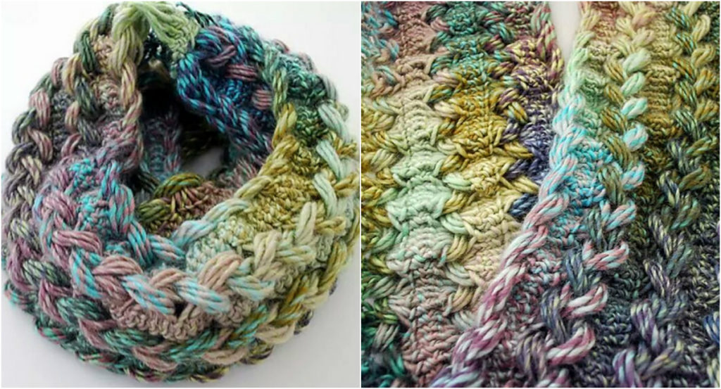 Braided Hairpin Lace Infinity Scarf