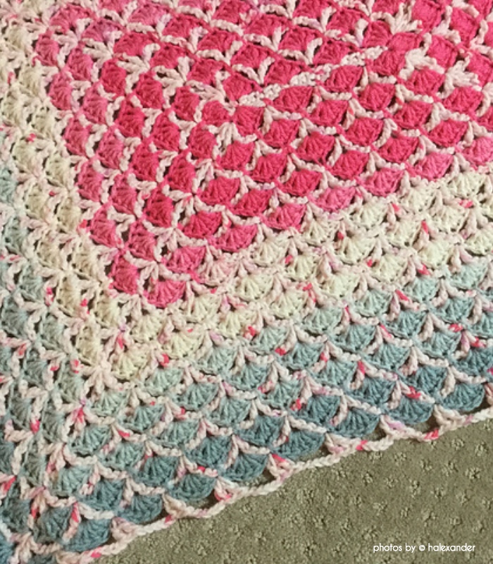 Rectangular Shell crochet Blanket