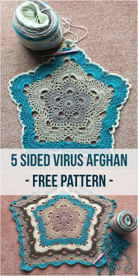 5 Sided Virus Afghan – Free PDF Pattern!