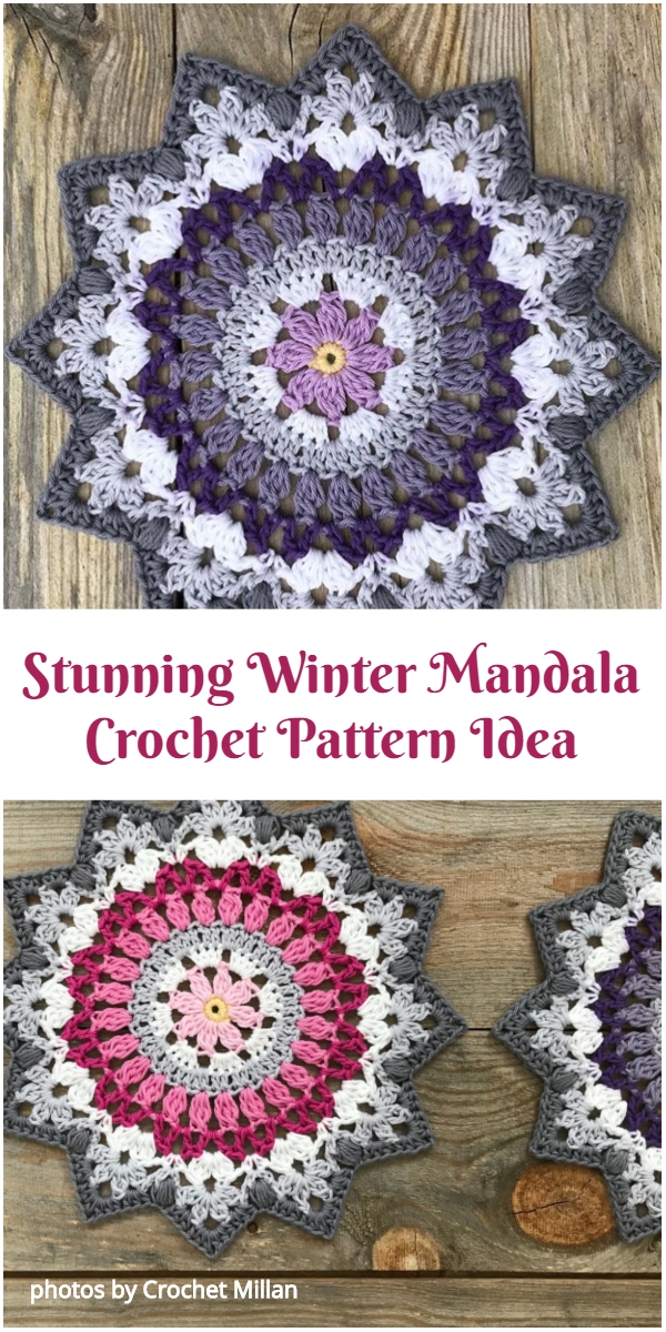 Stunning Winter Mandala Crochet Pattern Idea