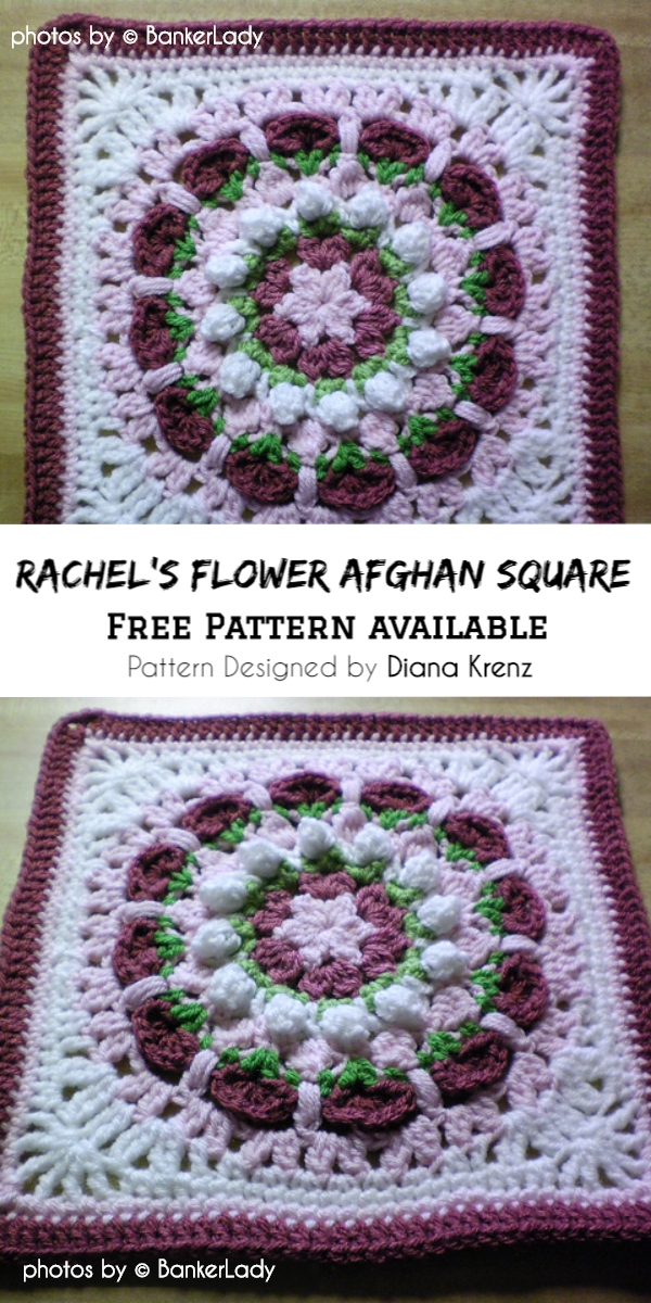 Rachels Flower Afghan Square Crochet Pattern Idea