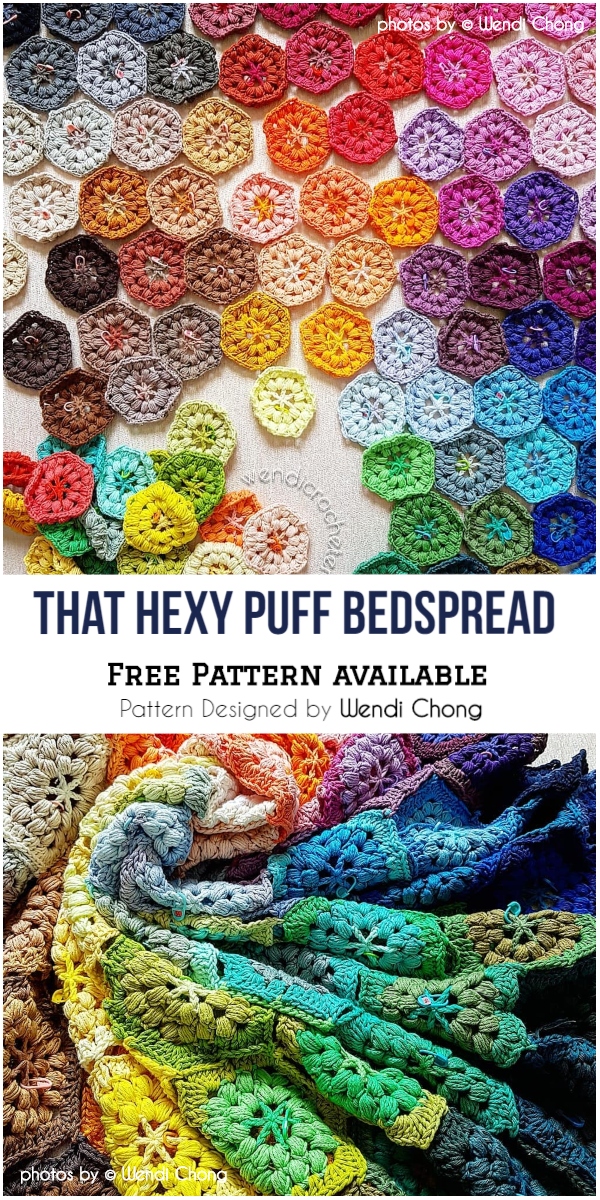 That Hexy Puff Crochet Bedspread