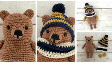 Teddy Grizzly Bear Amigurumi Collage