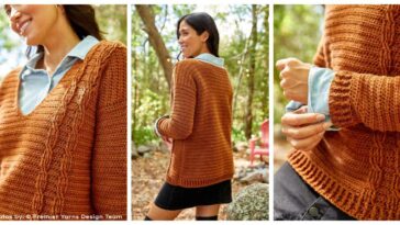 Cabled Pullover Collage